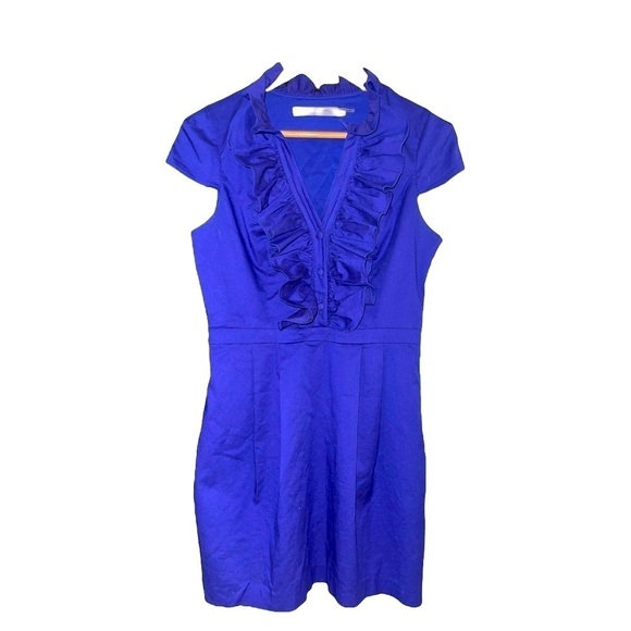 Marc New York By Andrew Marc Violet Ruffle Dress Size 6 - Picture 1 of 4